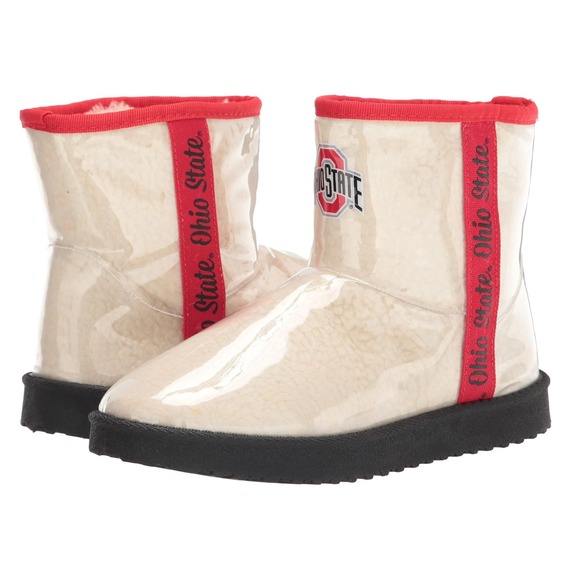 NCAA Shoes - Ohio State Buckeyes Boots Womens NCAA Football Fleece Lined Rain Shoes Size 6
